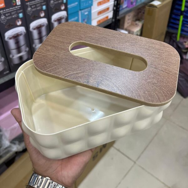 Bubble Tissue Box With Wooden Lid (Premium Quality)